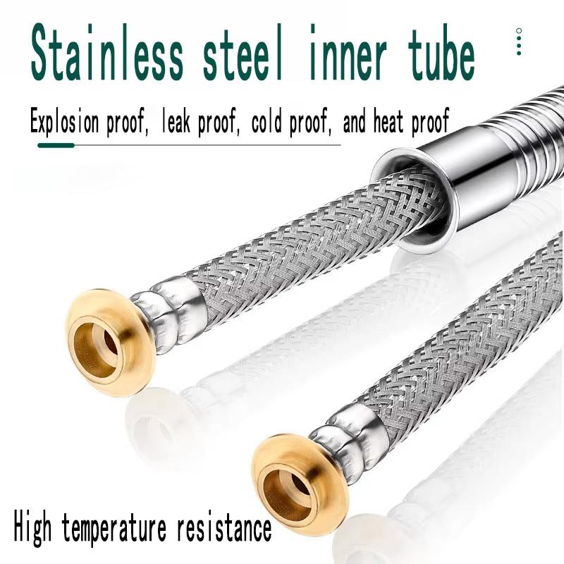 Stainless Steel Flexible Shower Hose Long Bathroom Shower Water Hose Extension Plumbing Pipe Pulling Tube Accessories Withstand