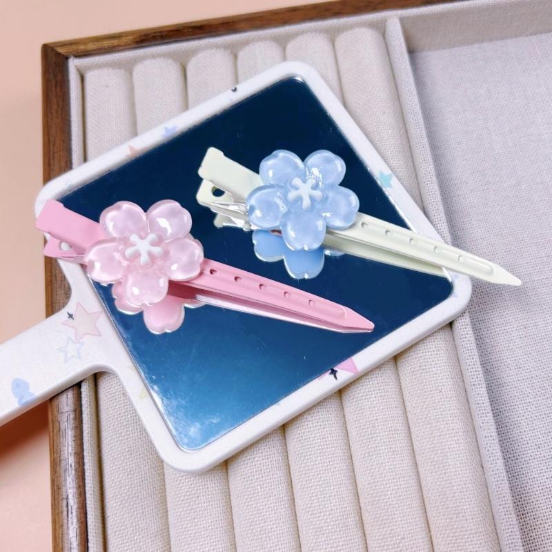 Flower Flower Hair Clip For Girls Secure Grip Hairpin With Realistic Petals Comfortable Resin Design For Long Wear