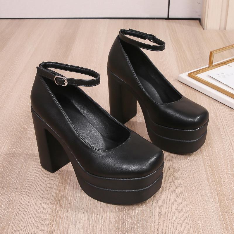 2026 Spring European & American High Chunky Heel Women's Platform Shoes - Waterproof Fashion Show & Banquet Style