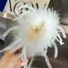 Pure desire ins wind ostrich feather hairpin back head coil hair grab clip headgear shark clip super fairy premium hair accessories