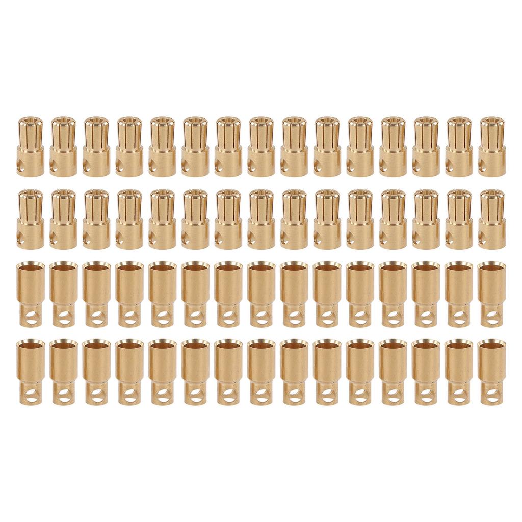 30 Paare Bananenstecker Buchsen Stecker Weiblich Männlich Vergoldet für Industrie DIY RC Batterie