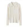 Women's Slim-Fit Polo Collar Cashmere Knit Sweater for Fall/Winter