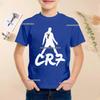 New Summer Polyester Children T-shirts Kids Soccer Clothing CR7 Ronaldo Printed Outdoor Boys Girls T-shirts Sport Fashion Ages 5-14