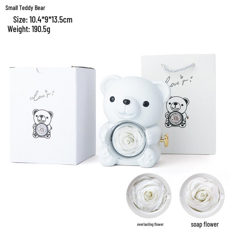 Cross-border Hugging Bear Eternal Rose Jewelry Box