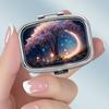 Portable Pill Box with 2 Compartments, Mini Metal Medicine Organizer Case, Cute Printed Pill Container for Vitamins, Pills, Jewelry, Travel, Daily Use