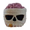 Brainy Skull Coaster Handmade Crochet Skeleton Tabletop Decor Hand Knitted Drink Cup Mat for Home Bar Decor