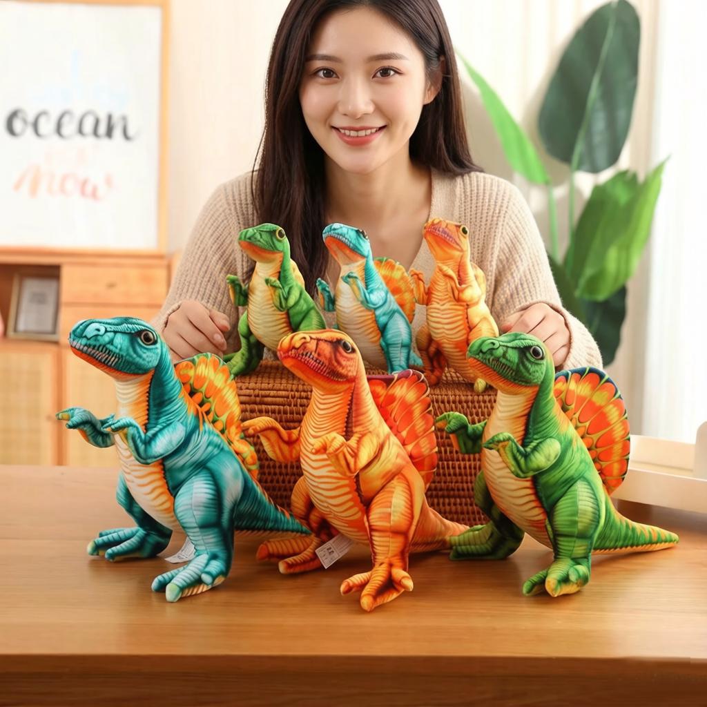 3545Cm Bambola Spinosauro Simulazione Giocattolo di Peluche Ripieno In Piedi Spaventoso Verde Blu Arancione Peluche Dinosauro Regalo di Compleanno