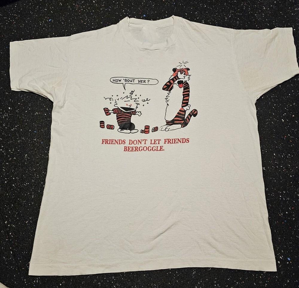 

Calvin Hobbes Beer Goggle Funny T-Shirt Unisex Cotton Tee All Size S-4XL CO679 Unisex T-Shirt L