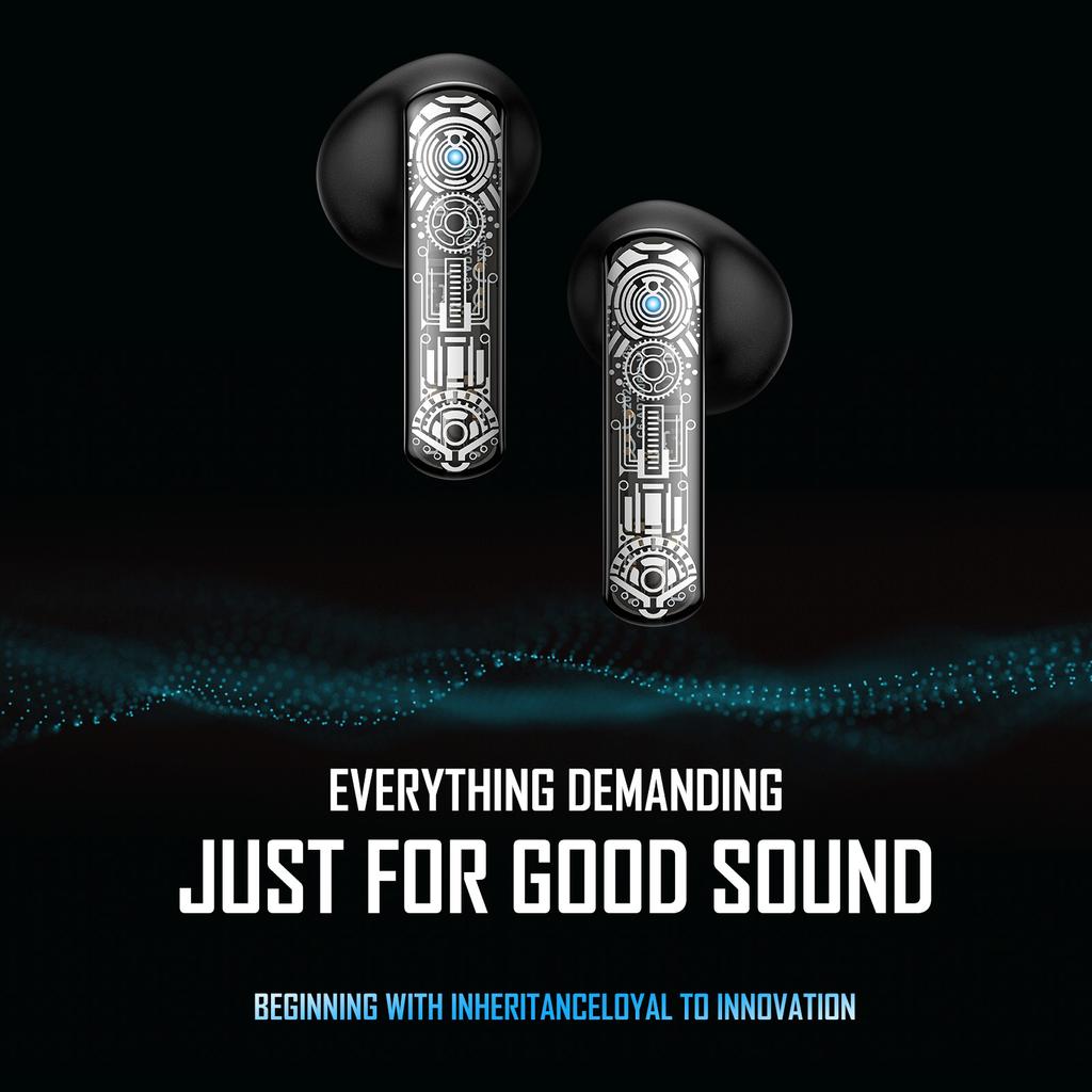 ONIKUMA T1 TWS Wireless Gaming Headphones, Headphones with RGB Touch Control, Four Light Modes, Dual Microphone, ENC Call Noise Cancellation