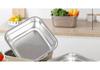Square Stainless Steel Vegetable & Rice Washing Basin with Sieve