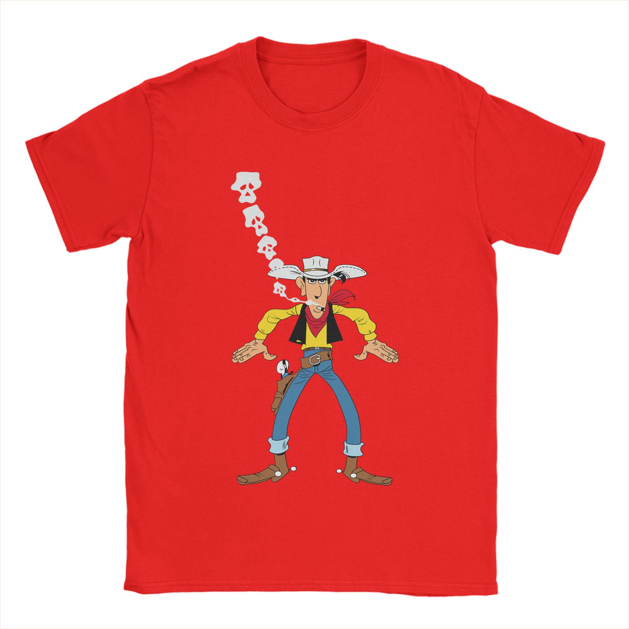 

Men Lucky Luke Are You Ready T Shirt Cartoon Cotton Clothing Funny Short Sleeve Crewneck Tee Shirt Party TShirt S