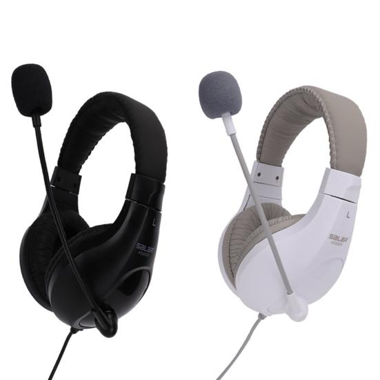 Salar-A566N Wired Headphone Sensitive Microphone ABS High Fidelity Headset for Office Meeting