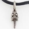 CHROME HEARTS Stack dagger Bracelet Cotton cord black Silver 3.0g unisex Used