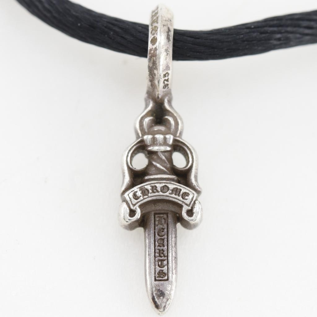 CHROME HEARTS Stack dagger Bracelet Cotton cord black Silver 3.0g unisex Used