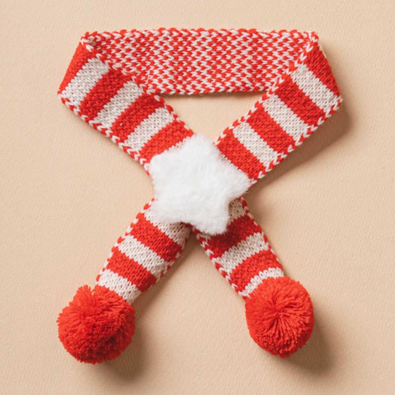 [Zwierzę] Szalik świąteczny dzianinowy czerwony