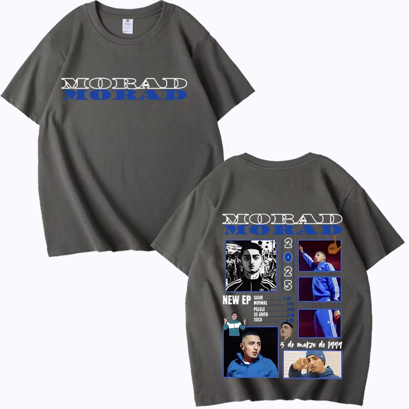 Rapper Morad MDLR 2025 Tour Merch Trička muži ženy Oversized 100% Bavlna Módní krátký rukáv Léto Unisex nadměrná velikost topy