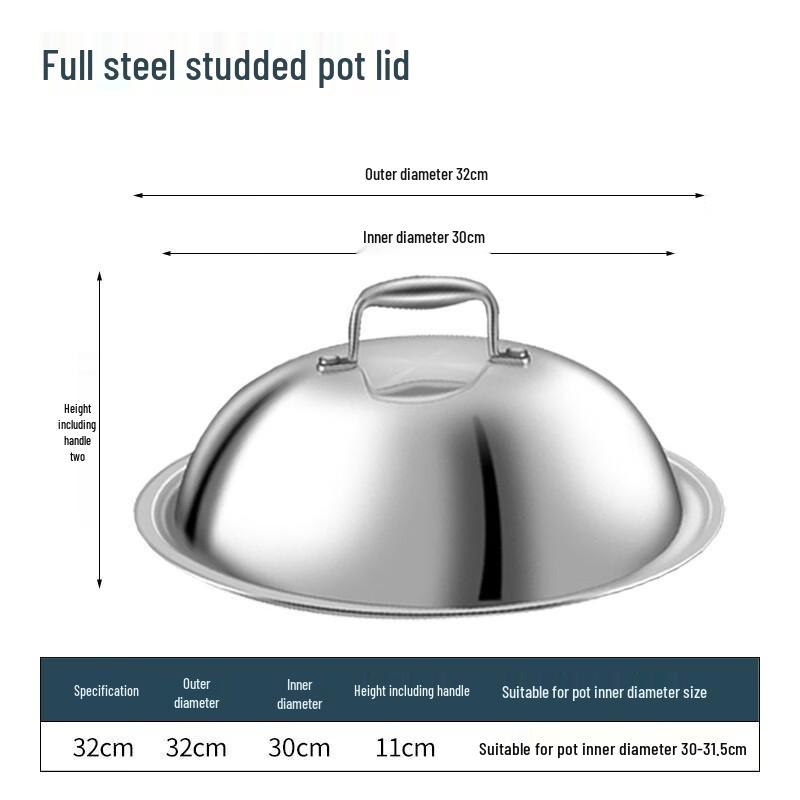 Xihe High Arch Stainless Steel Pot Lid