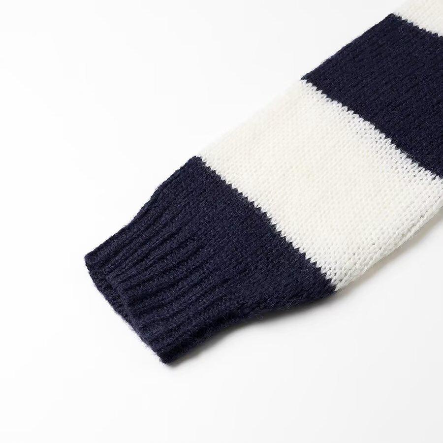 2024 Women's Color Block Striped Loose Sweater - Casual Fashion Pullover