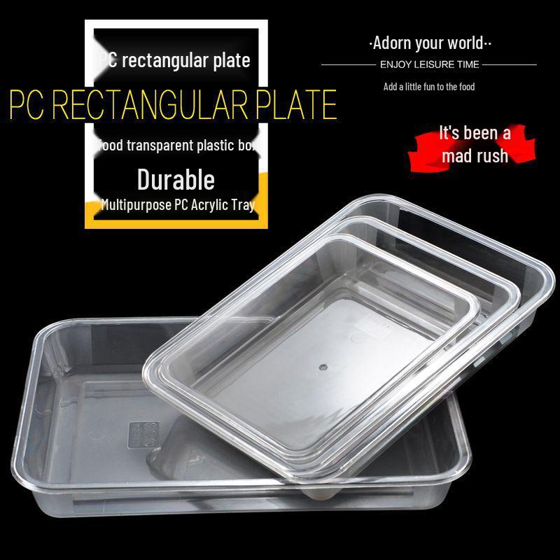 Transparent Acrylic Rectangular Cold Dish Display Tray for Spicy Hot Pot and Vegetables