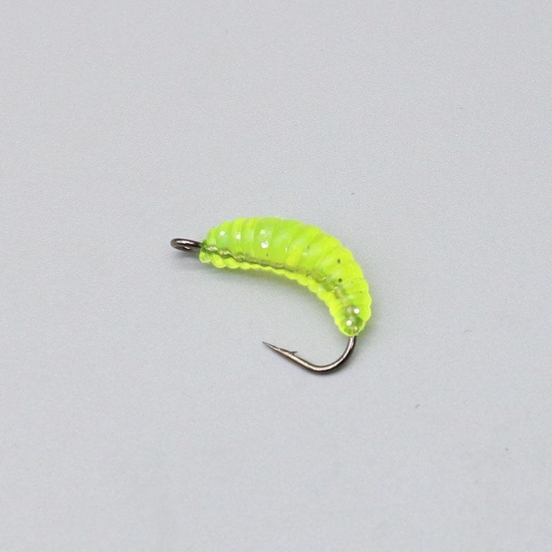 Lure Bait with Hook Mealworm 20mm0.45g Bionic Hook Maggot Soft Bait and False Bait Set, Making Fishing Easier