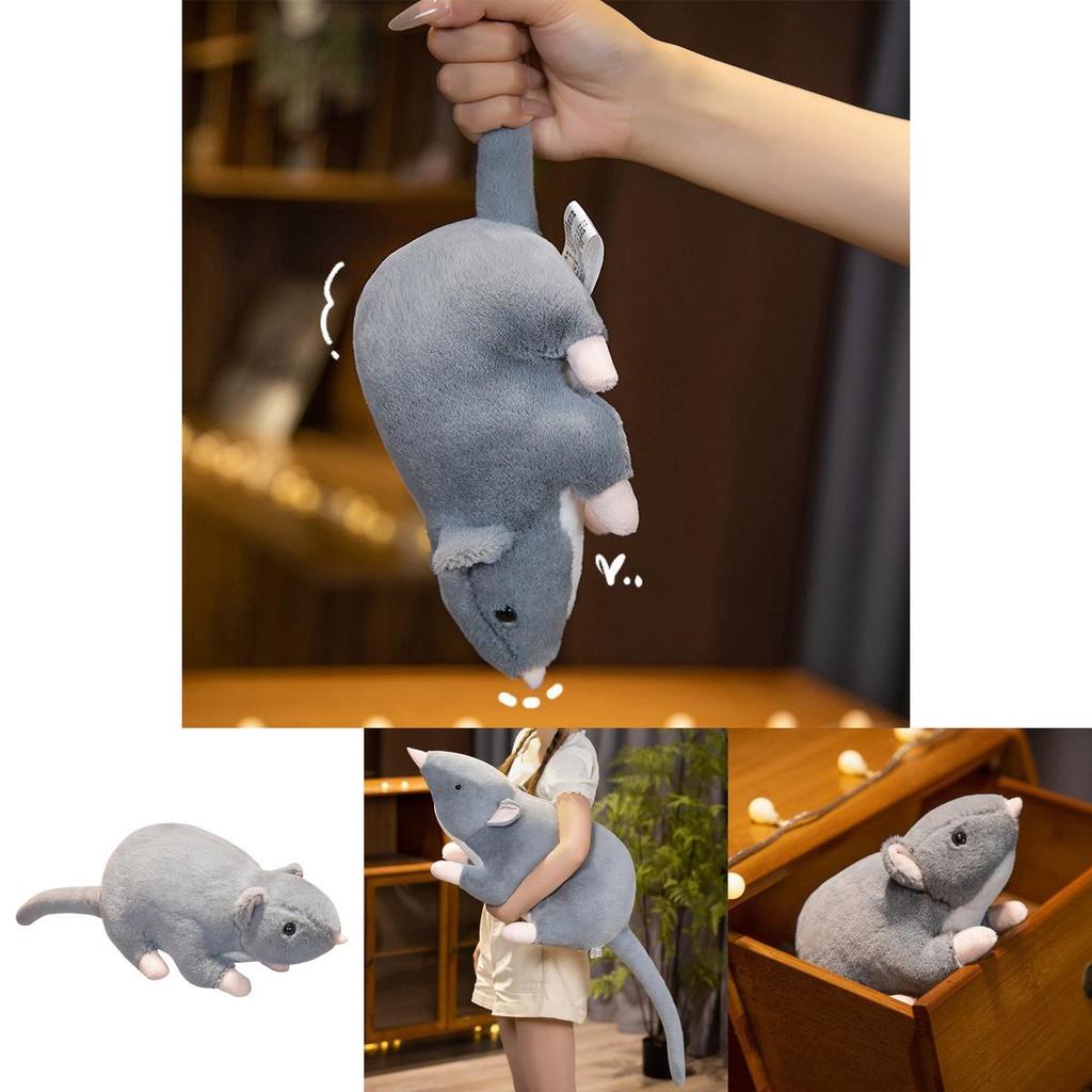 Niedliches Graue Maus Plüschtier Realistische Tierdekoration für Zuhause 32cm Höhe