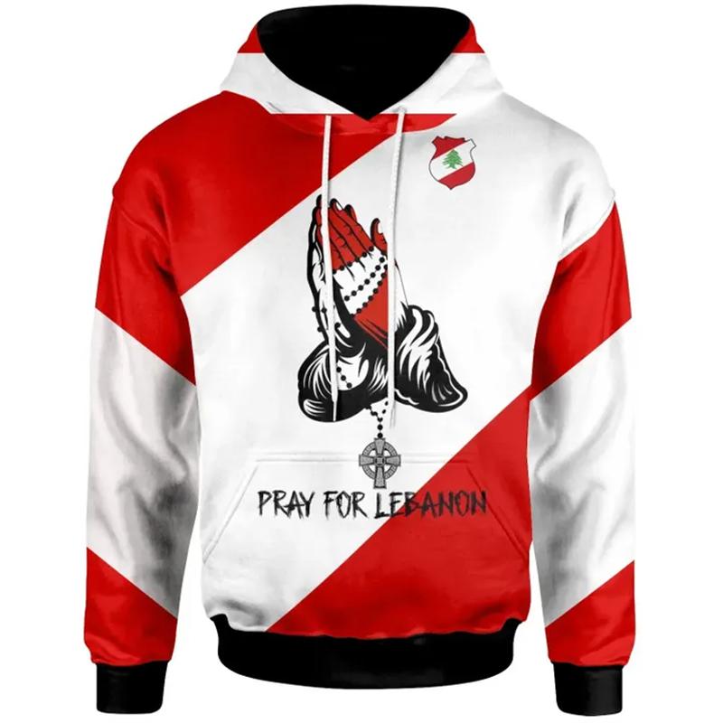 The Republic Of Lebanon Map Flag Graphic Sweatshirts National Emblem Cedrus Deodara Hoodies For Men Clothes Casual Women Hoody
