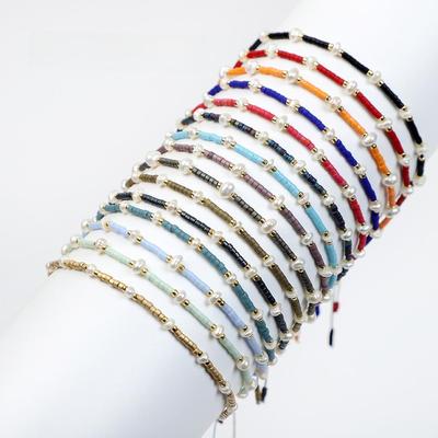 MIYUKI Japanese Rice Bead & Freshwater Pearl Bohemian Bracelet for Women
