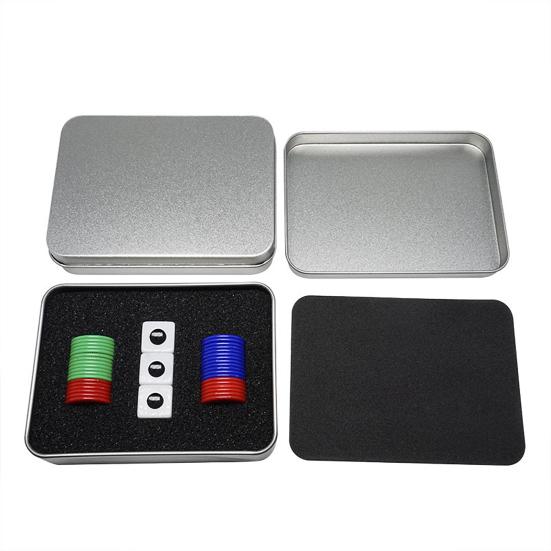 Left Right Center Dice Game Set with 3 Dices 36 Chips Aluminum Box Packaging Gaming Dice Accessories for Multiplayer Entertainment