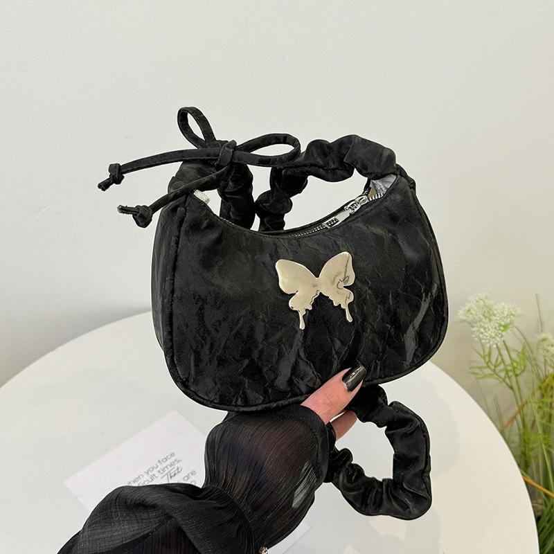 French Niche Design Single Shoulder Armpit Bag for Women Butterfly New Fashionable and Personalized Casual Crossbody Bag for Women