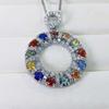 Sace Gems Anhänger aus 925er-Sterlingsilber und buntem Saphir für Damen, Verlobung, Cocktailparty, edler Schmuck