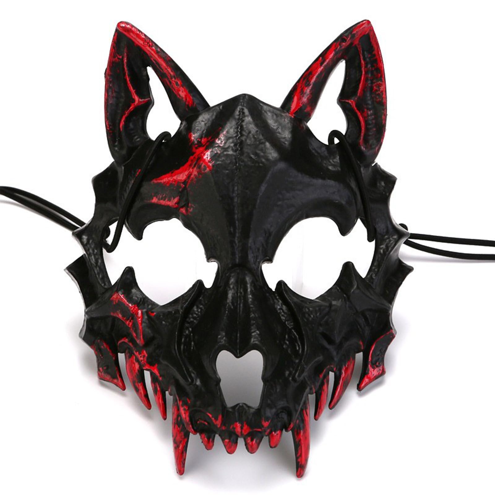 wowjimi Wolf Mask, Halloween, Realistic Bloody Wolf Mask, Dance Parties, Cosplay, Costume Accessory, Christmas, Parties, Events (Black)