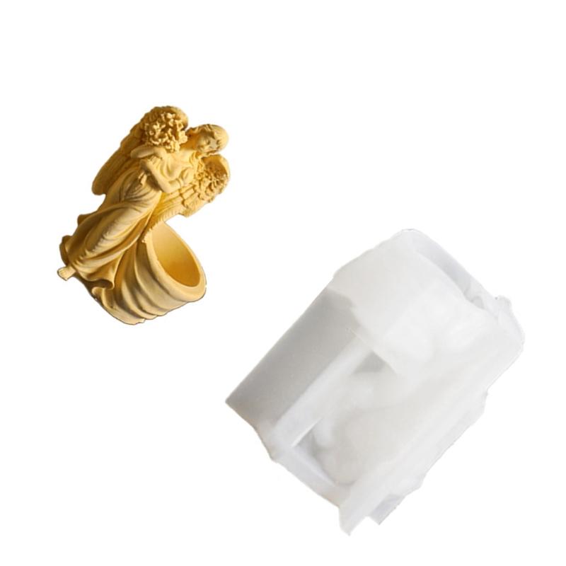 High Temperature Resistant Silicone Mould for Succulent Planter Angel Figure Flower Pots Mold Office Desk Ornament Mold