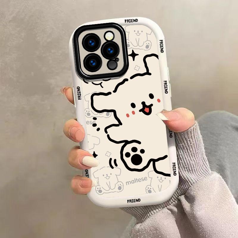 For Apple 17 Mobile Phone Case Lanyard 16plus Female Model for IPhone13 Cartoon 14 Puff Shell 15 Lines 12