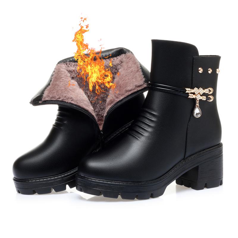 

Женские сапоги Зимние сапоги из толстой шерсти Женская зимняя обувь 40EU/CN41 чёрный