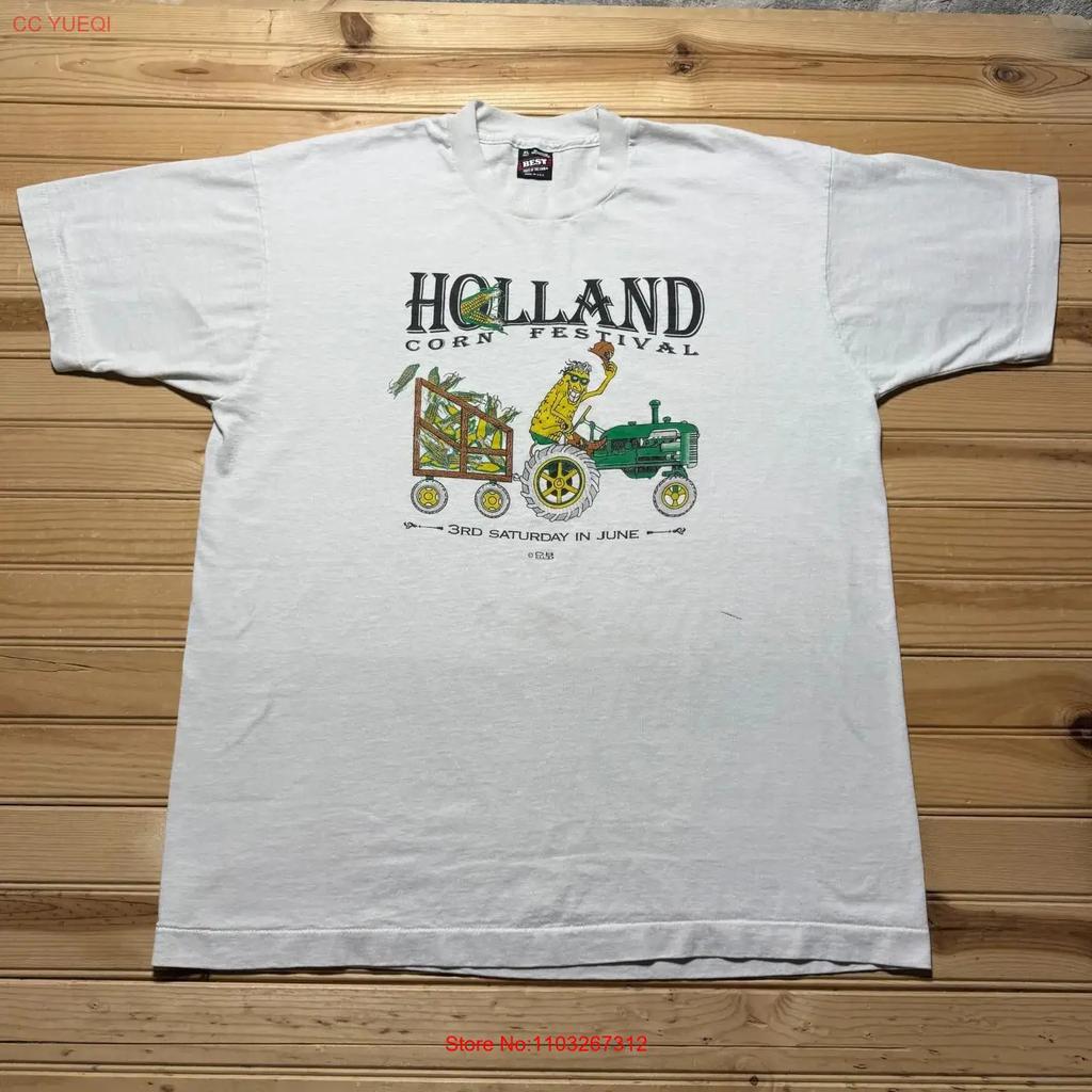 Vintage 90er Holland Mais Festival Traktor Landwirt T-Shirt USA Hergestellt XL Vintage Bequem Mann Oberteil Für Jeden Tag