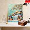 DIY Frameless Pearl Painting Kit Colorful Tree and Waterfall Landscape 3D Shiny Bead Art Canvas Relaxing Craft for Home Wall Decor Birthday Gift