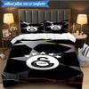 3PCS Galatasaray Football Club Crest Bedding Set 2D Printing (Includes 1 Duvet Cover + 2 Pillowcases Coreless), Bedroom decor,Fan gift