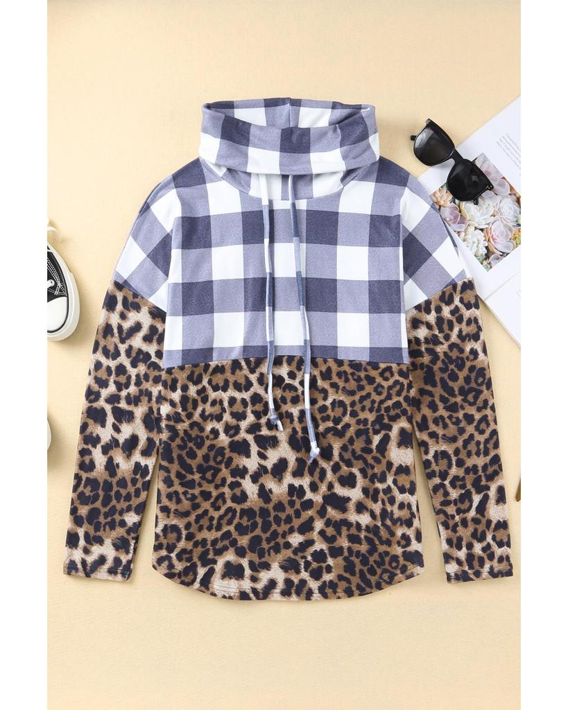 Azura Exchange Patchwork Cowl Neck Sweatshirt