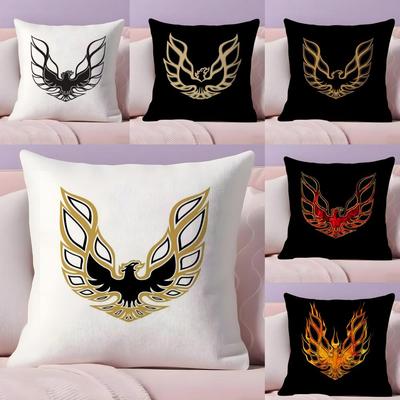 Golden P-Pontiac Cushion Cover Plush Fabric Soft Double-Sided Printed Sofa Pillow Case Colorfast Home Decor Gift