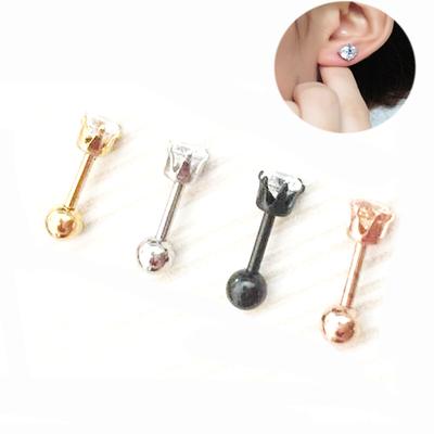 1 Stück Unisex Vier Krallen Damen Schmuck Ohrringe Zirkonia Titanstahl Ohrstecker