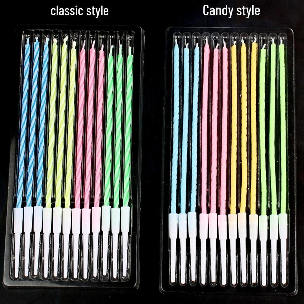 Smokeless Spiral Birthday Cake Candles - Colorful Crystal Design with Free Shipping