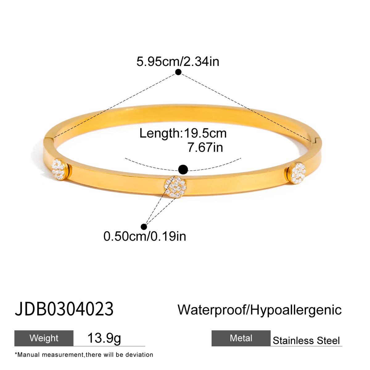 

Youthway Minimalist Adjustable Stainless Steel Bracelet For Women Gold Color With White Cubic Spar Fashion Accessory
