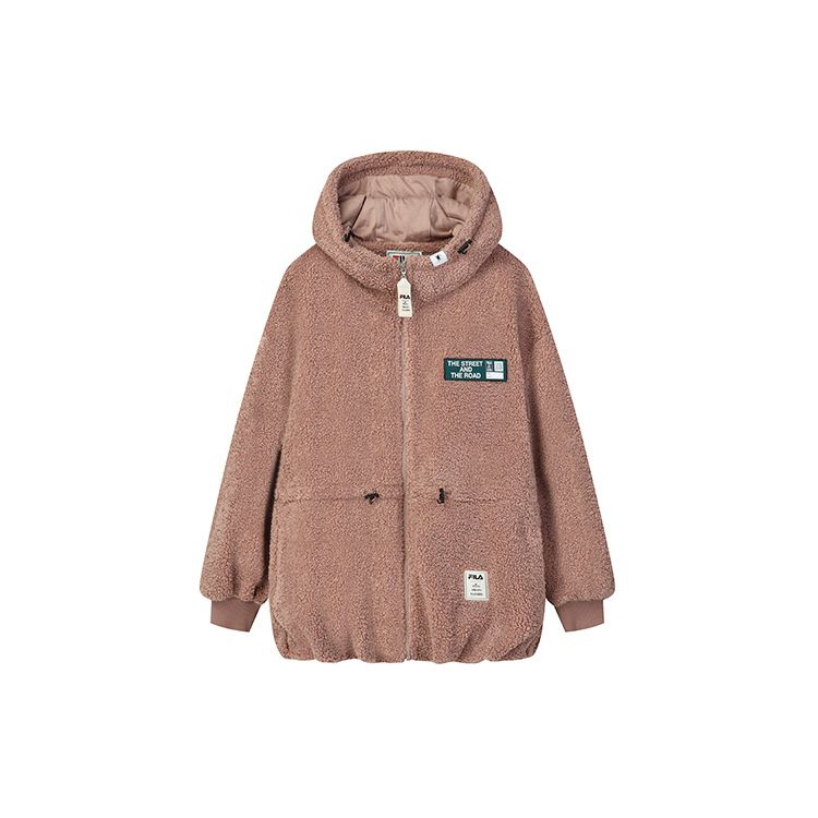 Серия совместных разработок FILA x MIHARA YASUHIRO Спортивно-повседневная вязаная куртка с капюшоном из искусственного мутона Женская одежда Victoria-Purple F11W143506F-VT L