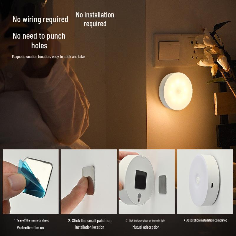 Smart LED Motion Sensor Night Light with Magnetic Charging for Bedroom and Wardrobe