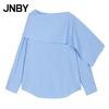 Loose Fit Cotton Scarf Collar Shirt