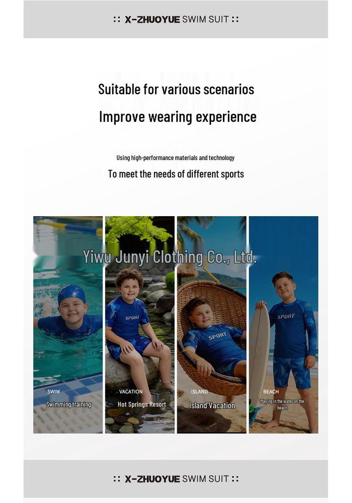 Nuovi Costumi da Bagno a Manica Lunga per Ragazzo: Costume da Bagno Diviso, Asciugatura Rapida e Protezione Solare per Bambini di Mezza Età e Più Grandi