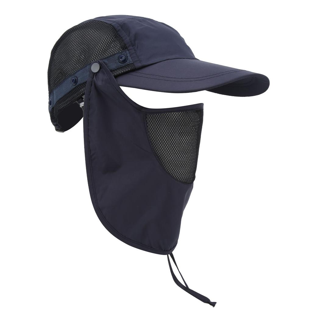 Sun Protection Hat Windproof Sand Prevent with Neck Cover for Outdoor Fishing Hiking CampingNavy Blue