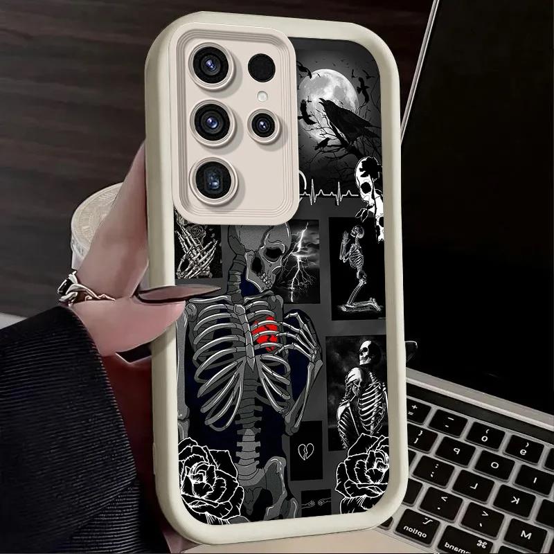 Cool Creative Heart Skull Case For Iphone 17 16pro 15pro14 13 12 11 12pro 13pro Max 14plus Silicone AntiFall Protective Cover