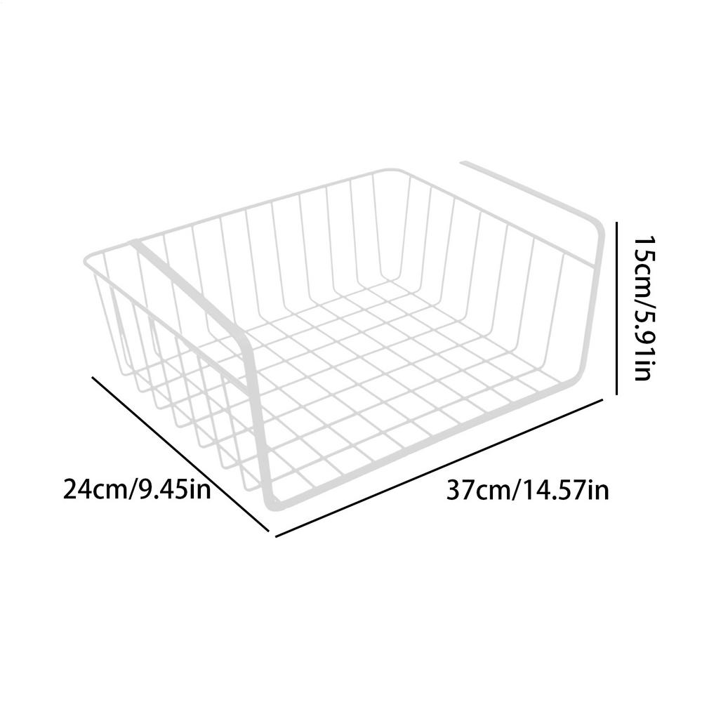 

Under Shelf Hangable Basket Stainless Steel Bookshelf Organizer Under Shelf Organizer For Laundry Room Cabinet Shoe Bench Closet белый