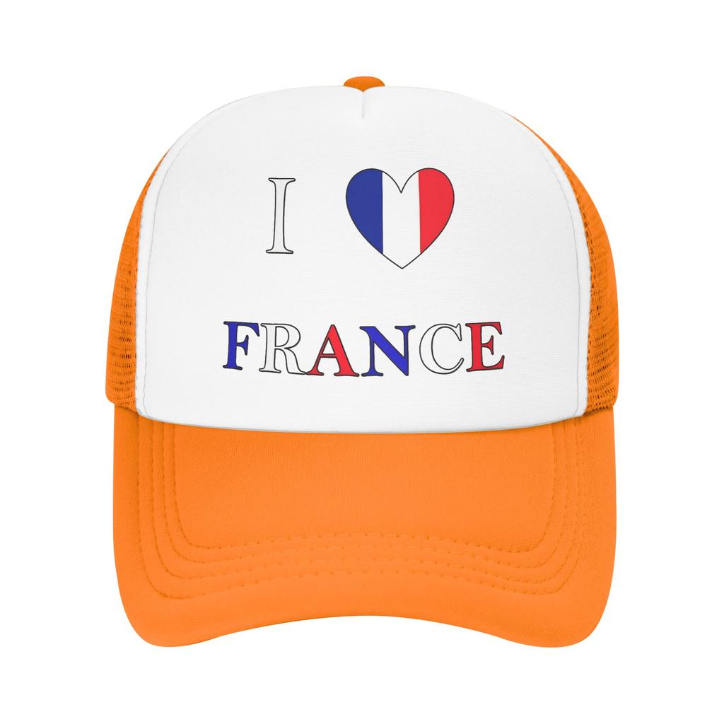 I Love France Casual Baseball Cap Running Hippie Sun Hats Spring Hot Sale Unisex Unisex Fitted Retro Baseball Caps